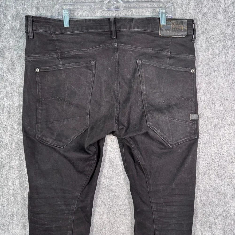 G Star Raw Type C 3D Super Slim Jeans Mens 40x34 Measured 40x30 Black Denim